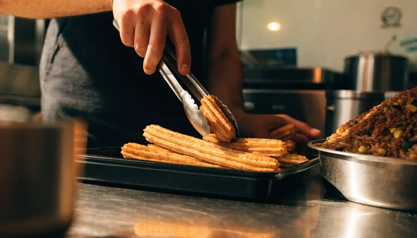 Burrito bowl being prepared for a Guzman y Gomez delivery order