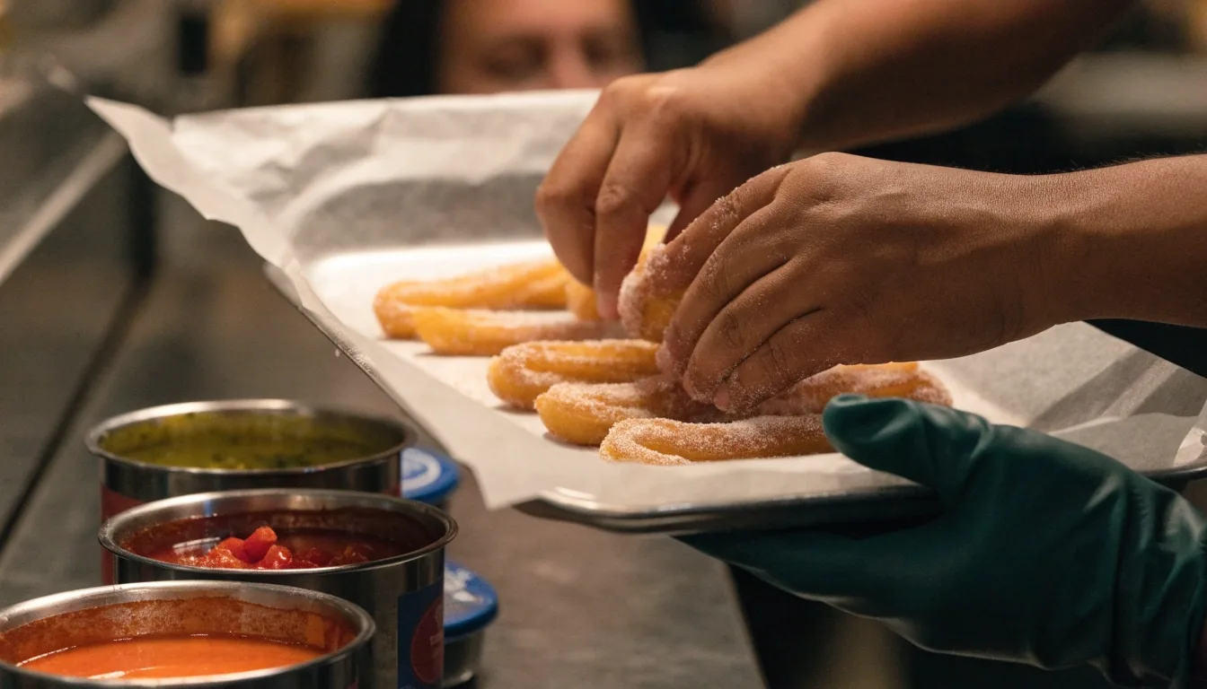 Churros with cinnamon sugar and dipping sauces