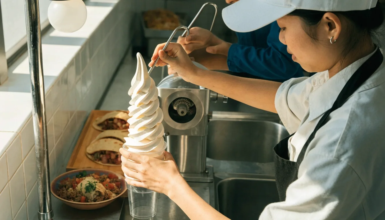 Freshly wrapped Guzman y Gomez burrito being prepared for delivery